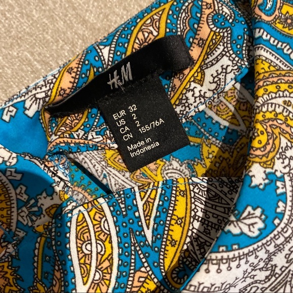 H&M Paisley Print Babydoll Dress Size 2 - Picture 7 of 9